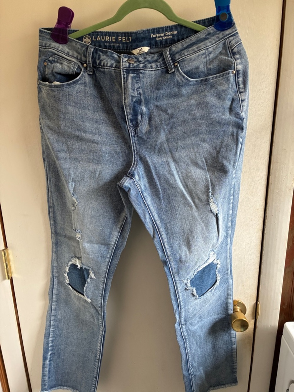 Laurie Felt Light Blue Distressed Skinny Jeans